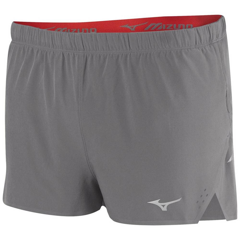 Mens Mizuno Aero 1.5" Split Shorts Grey Philippines (RMNYIK657)